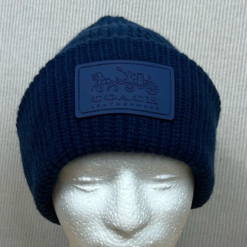 Coach | Accessories | Coach Nwt Patch Beanie Hat Navy Blue  display picture 1